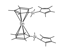 bis{(dimethyl(2,3,4,5-tetramethyl-2,4-cyclopentadien-1-yl)silyl)tetramethyl-η5-cyclopentadienyl}tin结构式