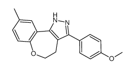 3-(4-methoxyphenyl)-9-methyl-4,5-dihydro-1H-[1]benzoxepino[5,4-c]pyrazole结构式