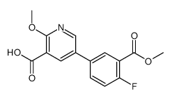 5-(4-fluoro-3-methoxycarbonylphenyl)-2-methoxypyridine-3-carboxylic acid Structure