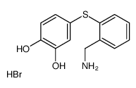 4-[2-(aminomethyl)phenyl]sulfanylbenzene-1,2-diol,hydrobromide Structure