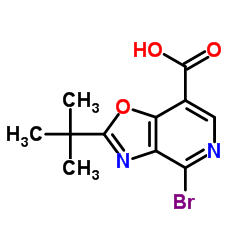 4-Bromo-2-(2-methyl-2-propanyl)[1,3]oxazolo[4,5-c]pyridine-7-carboxylic acid Structure