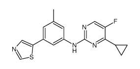 4-cyclopropyl-5-fluoro-N-[3-methyl-5-(1,3-thiazol-5-yl)phenyl]pyrimidin-2-amine结构式