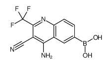 4-Amino-3-cyano-2-(trifluoromethyl)quinolin-6-ylboronic acid结构式