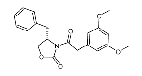 (S)-4-Benzyl-3-[2-(3,5-dimethoxy-phenyl)-acetyl]-oxazolidin-2-one结构式