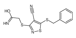 2-[(5-benzylsulfanyl-4-cyano-1,2-thiazol-3-yl)sulfanyl]acetamide Structure