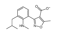 2'-(N-methylamino)-2-methylpropyl-5-methyl-3-phenylisoxazole-4-carboxylate结构式