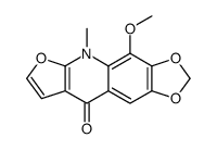 4-Methoxy-5-methyl-1,3-dioxolo(4,5-g)furo(2,3-b)quinolin-9(5H)-one Structure