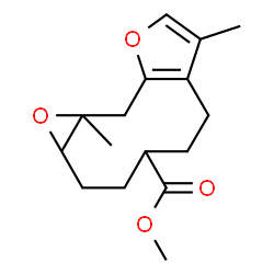 1a,2,3,4,5,6,10,10a-Octahydro-7,10a-dimethyloxireno[8,9]cyclodeca[1,2-b]furan-4-carboxylic acid methyl ester structure