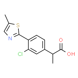 3-Chloro-α-methyl-4-(5-methyl-2-thiazolyl)benzeneacetic acid Structure