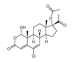 17-acetoxy-6-chloro-1α-hydroxy-2-oxapregna-4,6-diene-3,20-dione结构式