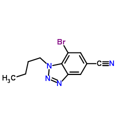 7-Bromo-1-butyl-1H-benzotriazole-5-carbonitrile结构式