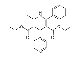diethyl 1,4-dihydro-2-methyl-6-phenyl-4-(4-pyridyl)-3,5-pyridinedicarboxylate Structure