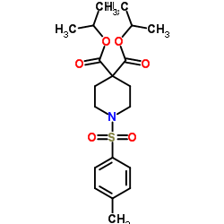 4,4-双(丙-2-基)-1-(4-甲基苯磺酰基)哌啶-4,4-二羧酸结构式