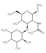 甲基 2-乙酰氨基-2-脱氧-3-O-(6-脱氧己糖吡喃糖苷)吡喃己糖苷结构式