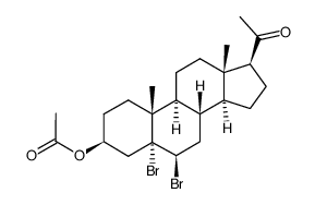 3β-acetoxy-5,6β-dibromo-5α-pregnan-20-one结构式