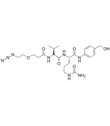 Azide-PEG1-Val-Cit-PABC-OH结构式