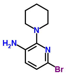 6-Bromo-2-(1-piperidinyl)-3-pyridinamine结构式