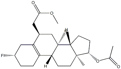 3β-Fluoro-17β-(acetyloxy)estr-5(10)-ene-6β-methanol acetate structure