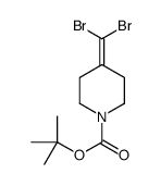 4-(二溴亚甲基)哌啶-1-羧酸叔丁酯结构式