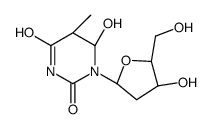(5R,6S)-6-hydroxy-1-[(2R,4S,5R)-4-hydroxy-5-(hydroxymethyl)oxolan-2-yl]-5-methyl-1,3-diazinane-2,4-dione结构式