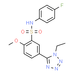 5-(1-ethyl-1H-tetraazol-5-yl)-N-(4-fluorophenyl)-2-methoxybenzenesulfonamide Structure