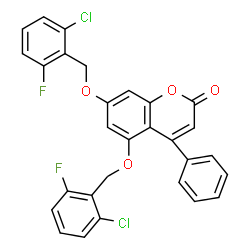 5,7-bis[(2-chloro-6-fluorophenyl)methoxy]-4-phenylchromen-2-one结构式