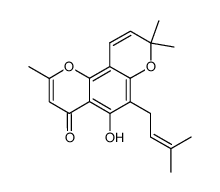 5-hydroxy-2,8,8-trimethyl-6-(3-methylbut-2-en-1-yl)-4H,8H-pyrano[2,3-f]chromen-4-one结构式