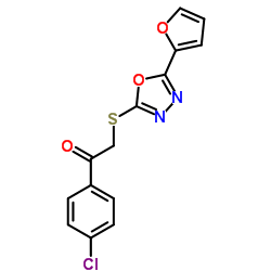 1-(4-Chlorophenyl)-2-{[5-(2-furyl)-1,3,4-oxadiazol-2-yl]sulfanyl}ethanone结构式