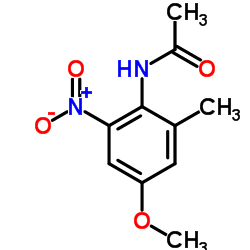 2-乙酰胺基-3-硝基-5-甲氧基甲苯结构式