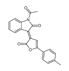 (3E)-1-acetyl-3-[5-(4-methylphenyl)-2-oxofuran-3(2H)-ylidene]-1,3-dihydro-2H-indol-2-one Structure