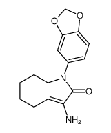 3-amino-1-(1,3-benzodioxol-5-yl)-1,4,5,6,7,7a-hexahydro-2H-indol-2-one结构式