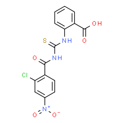 2-[[[(2-CHLORO-4-NITROBENZOYL)AMINO]THIOXOMETHYL]AMINO]-BENZOIC ACID结构式