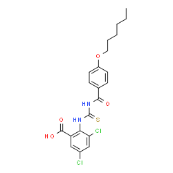 3,5-DICHLORO-2-[[[[4-(HEXYLOXY)BENZOYL]AMINO]THIOXOMETHYL]AMINO]-BENZOIC ACID Structure