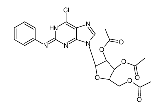 6-Chloro-N-phenyl-9-(2,3,5-tri-O-acetyl-β-D-ribofuranosyl)-9H-purin-2-amine Structure
