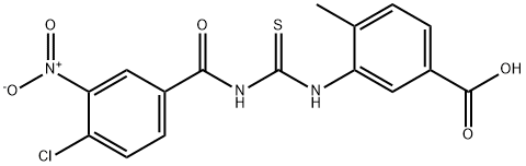 3-[[[(4-chloro-3-nitrobenzoyl)amino]thioxomethyl]amino]-4-methyl-benzoic acid结构式