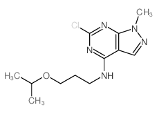 3-chloro-9-methyl-N-(3-propan-2-yloxypropyl)-2,4,8,9-tetrazabicyclo[4.3.0]nona-1,3,5,7-tetraen-5-amine结构式