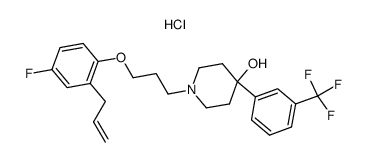 1-{3-(2-Allyl-4-fluorophenoxy)propyl}-4-hydroxy-4-(3-trifluoromethylphenyl)piperidine hydrochloride结构式
