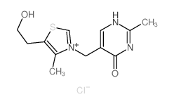 Thiazolium,3-[(1,6-dihydro-2-methyl-6-oxo-5-pyrimidinyl)methyl]-5-(2-hydroxyethyl)-4-methyl-,chloride (1:1) Structure