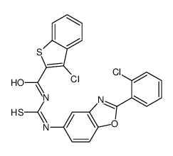 Benzo[b]thiophene-2-carboxamide, 3-chloro-N-[[[2-(2-chlorophenyl)-5-benzoxazolyl]amino]thioxomethyl]- (9CI) Structure