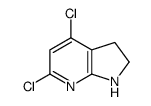 4,6-dichloro-2,3-dihydro-1H-pyrrolo[2,3-b]pyridine结构式