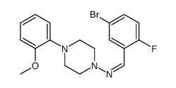 (E)-1-(5-bromo-2-fluorophenyl)-N-[4-(2-methoxyphenyl)piperazin-1-yl]methanimine Structure
