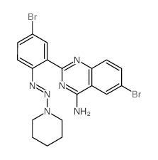 4-Quinazolinamine,6-bromo-2-[5-bromo-2-[2-(1-piperidinyl)diazenyl]phenyl]-结构式