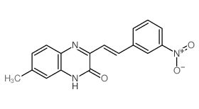 7-methyl-3-[2-(3-nitrophenyl)ethenyl]-1H-quinoxalin-2-one结构式
