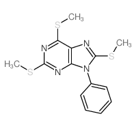 2,6,8-tris(methylsulfanyl)-9-phenyl-purine结构式