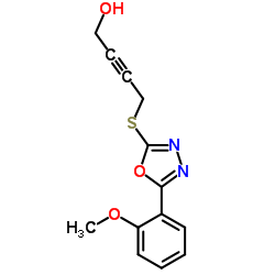 4-([5-(2-METHOXYPHENYL)-1,3,4-OXADIAZOL-2-YL]THIO)BUT-2-YN-1-OL structure