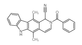 2-benzoyl-5,11-dimethyl-1,6-dihydropyrido[4,3-b]carbazole-1-carbonitrile结构式