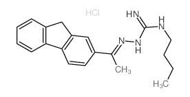 Hydrazinecarboximidamide,N-butyl-2-[1-(9H-fluoren-2-yl)ethylidene]-, hydrochloride (1:1)结构式