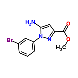 Methyl 5-amino-1-(3-bromophenyl)-1H-pyrazole-3-carboxylate Structure