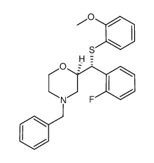 (2R)-2-((R)-(2-fluorophenyl){[2-(methyloxy)phenyl]thio}methyl)-4-(phenylmethyl)morpholine Structure