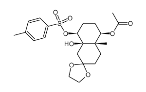 (1SR,2RS,5SR,6RS)-5-acetoxy-9,9-(ethylenedioxy)-6-methyl-2-((p-toluenesulfonyl)oxy)bicyclo[4.4.0]decane-1-ol Structure